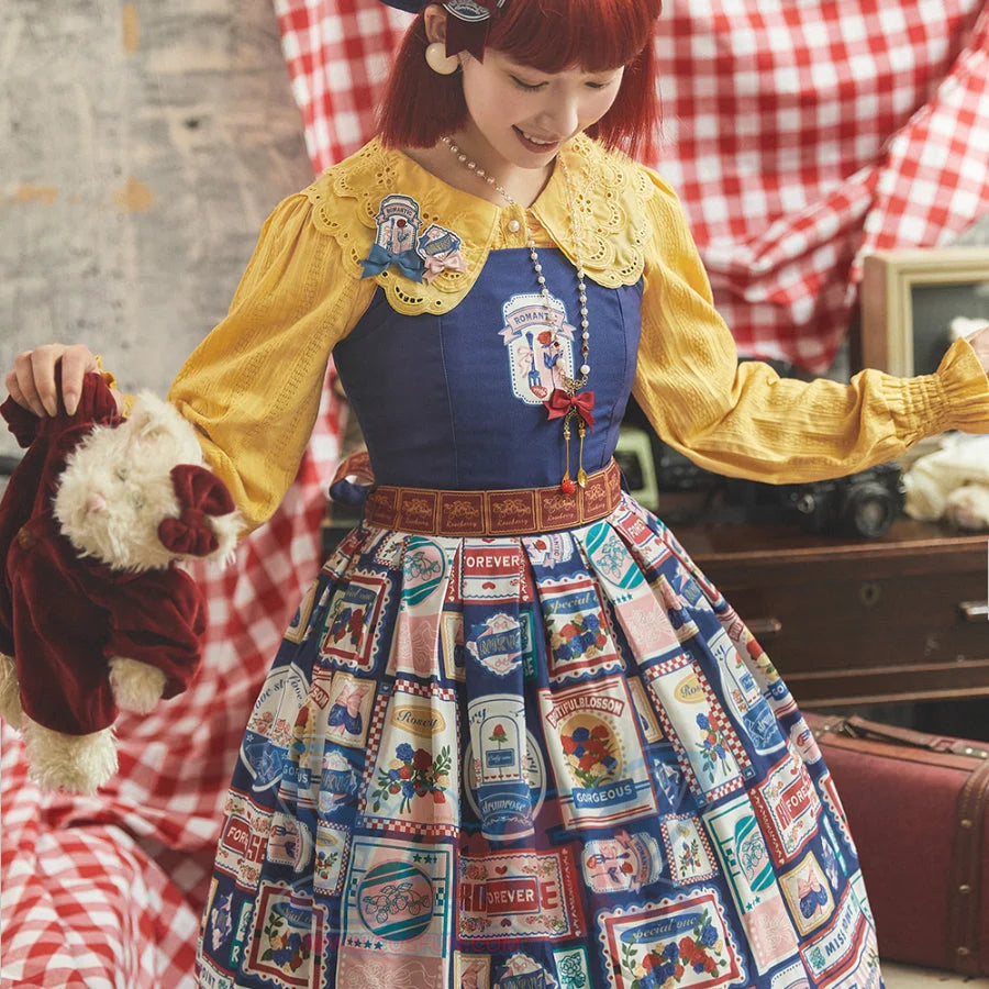 American Style Vintage Daily Lolita Jumper Skirt - cosfun
