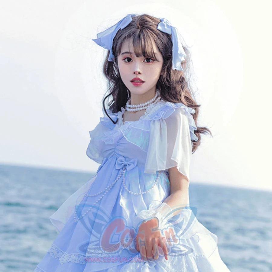 Off Shoulder Chiffon Lolita Flying Sleeve Shirt