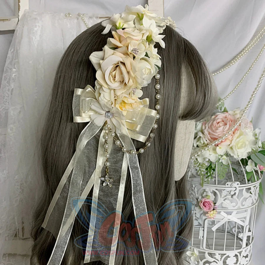 Original Elegant Tea Party Lolita Flowers Hairband - cosfun