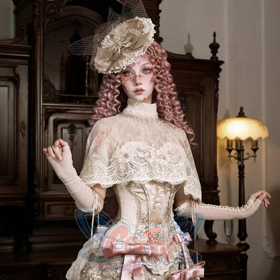 Rococo Duchess Vintage Lace Short Capelet Top Cape