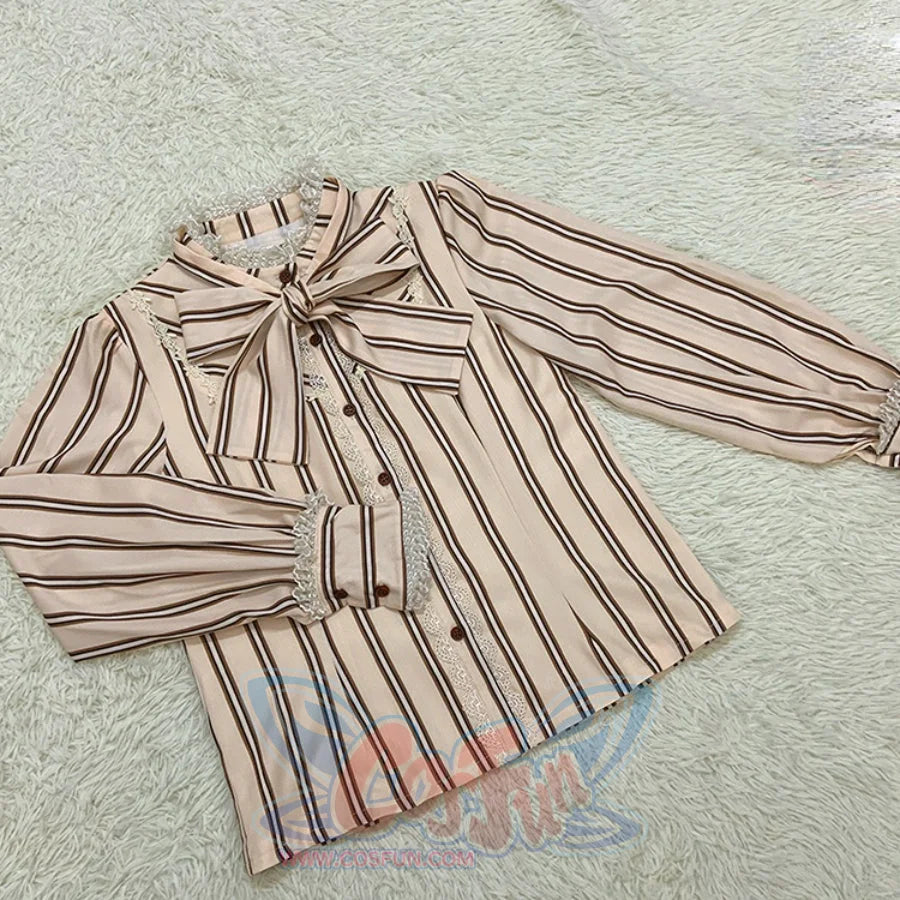 Chocolate Daily Sweet Lolita Stripe Long Sleeve Shirt
