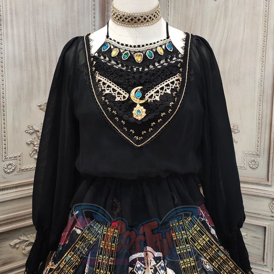 Egypt Style Lolita Backless Long Sleeve Smock and Vest