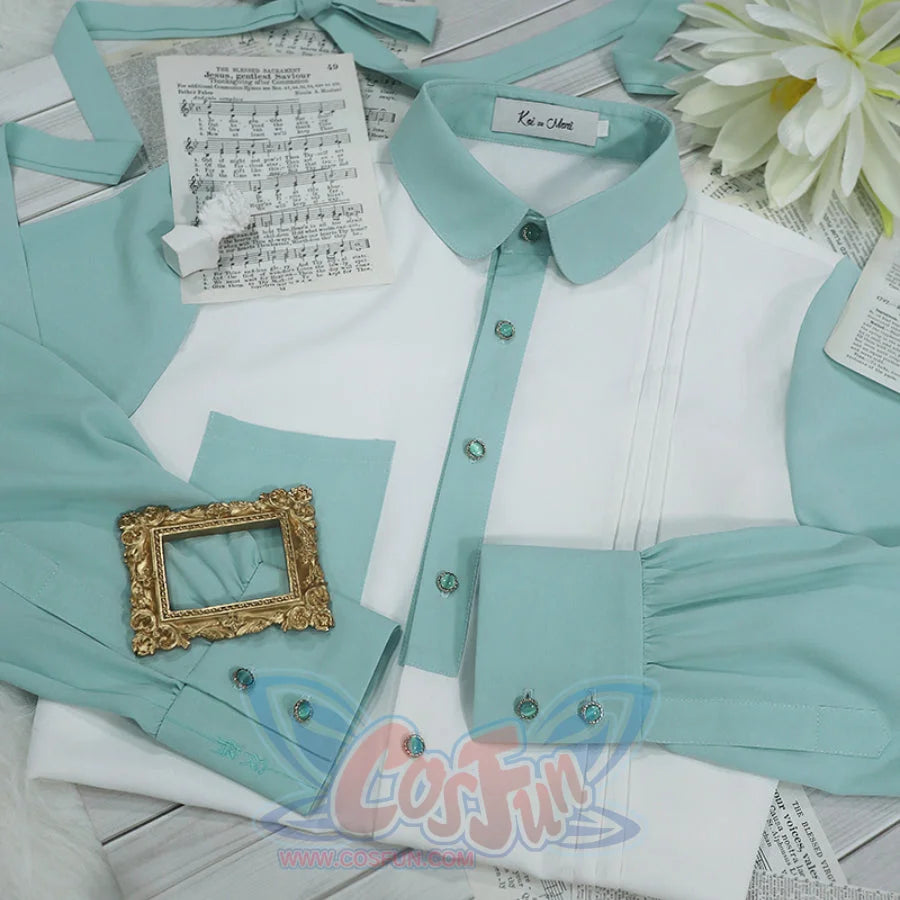 Devil Wants To Hug Comics Embroidered Color Blocking Shirt