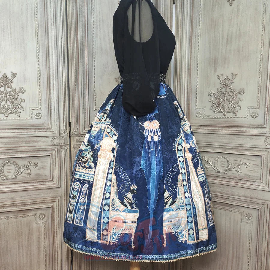 Egypt Style Simple Daily Lolita Printed Long Skirt