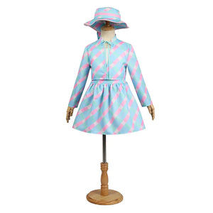 Kids 2023 Barbie Movie Twill Dress Cosplay Costume Childrens Wear C08334E S Costumes