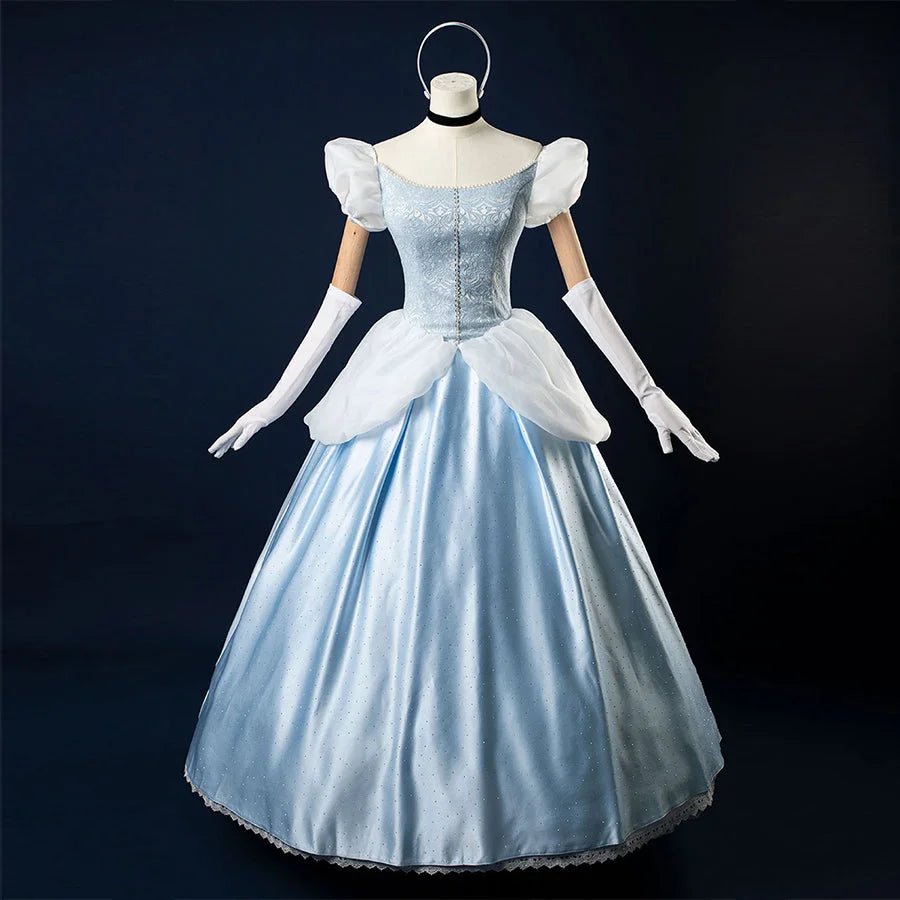 【READY TO SHIP】Cinderella Cosplay Costume Princess Dress Fairy Tale Ball Gown N08290 Costumes