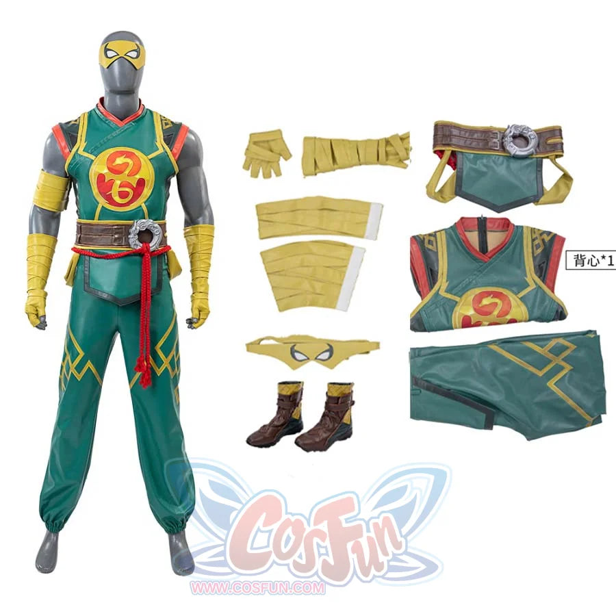 Game Rivals Sword Master Iron Fist Cosplay Costume Pleather Version N09437 XS Costumes