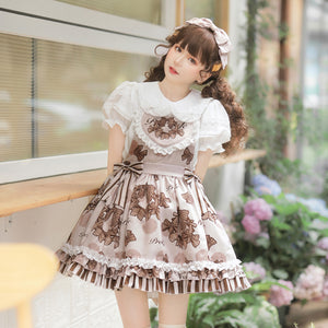 Daily Sweet and Lovely Lolita Jumper Skirt Two Piece Sets