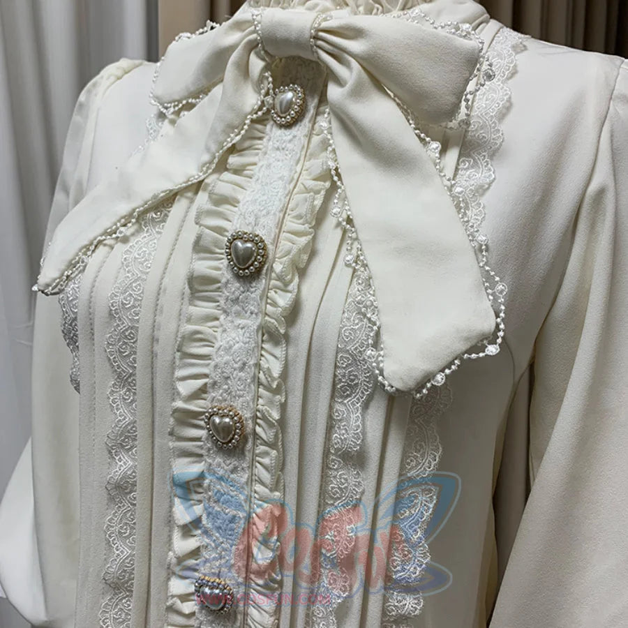 Daily Elegant Winter Lolita Woolen Houndstooth Skirt Sets White / S / Shirt