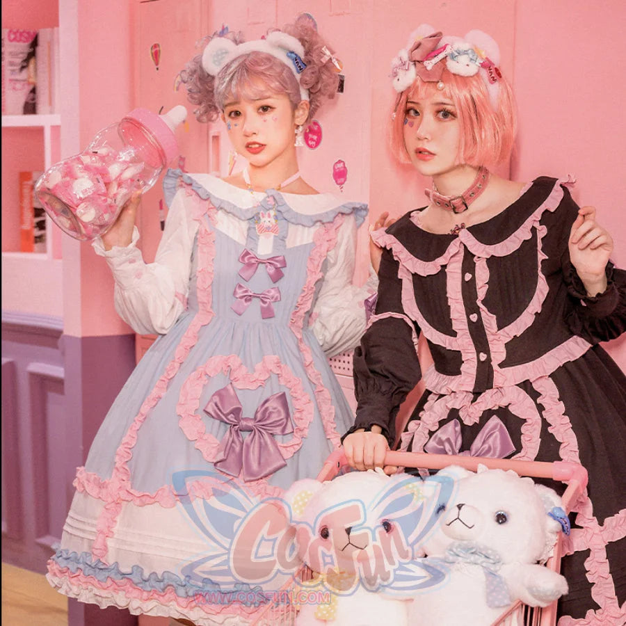 Sweet High Waist Lolita Jumper Skirt Sets