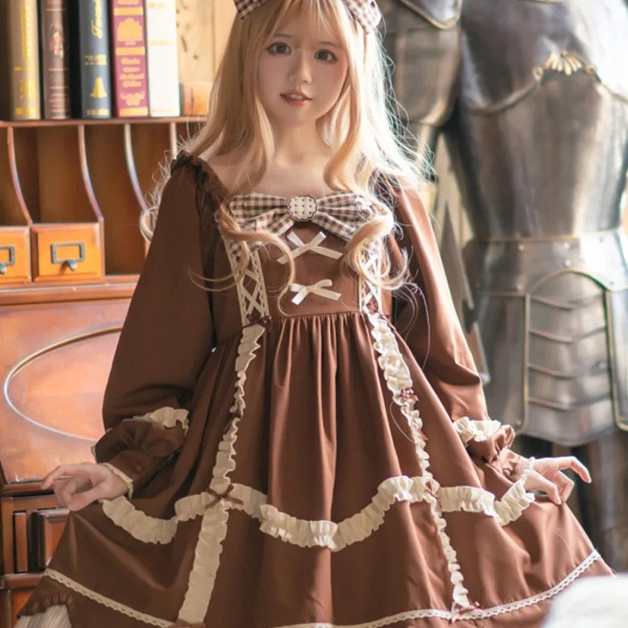 Lovely Princess High Waist Long Sleeve Lolita Dress S