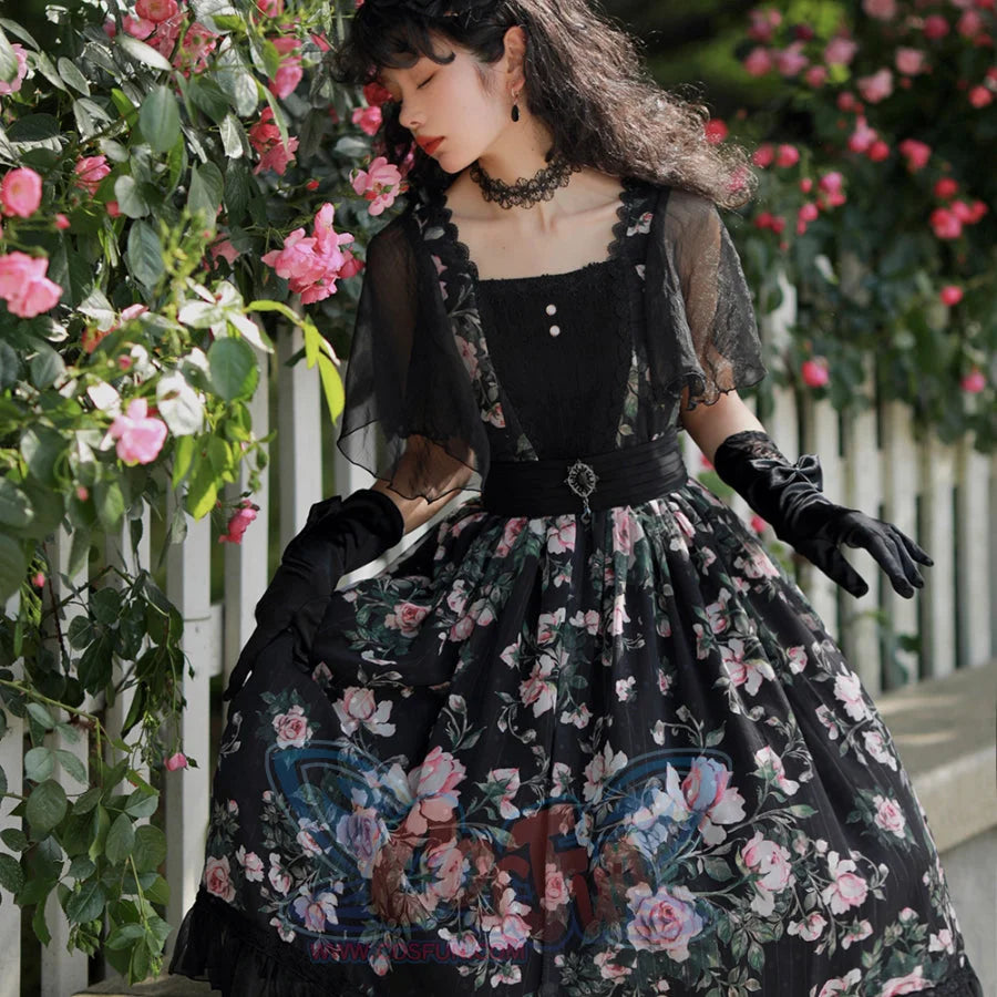 Rose of French Elegant Summer Lolita Short-sleeved Dress