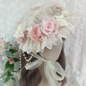 Gorgeous and Elegant Tea Party Lolita Flowers Hat - cosfun