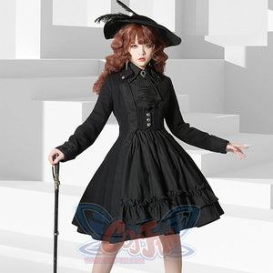 PRE-SALE Black Blue Grey Retro Lolita Medieval Scarf Mutton Sleeve Shirt S23012 - cosfun