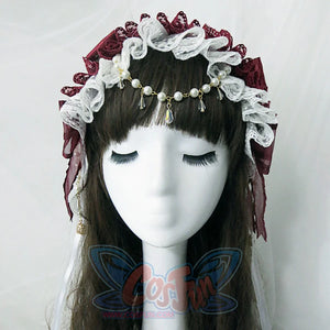 Original Lovely Pearl Lolita Lace Hairband - cosfun