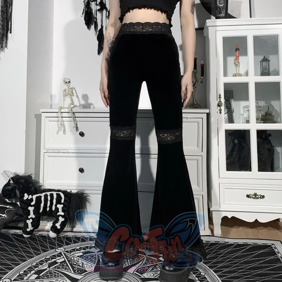 New Style Lace High Waist Trumpet Pants S22922