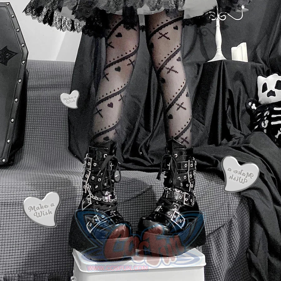 Original Spice Girl Lolita Round Toe Short Boots S22657 - cosfun