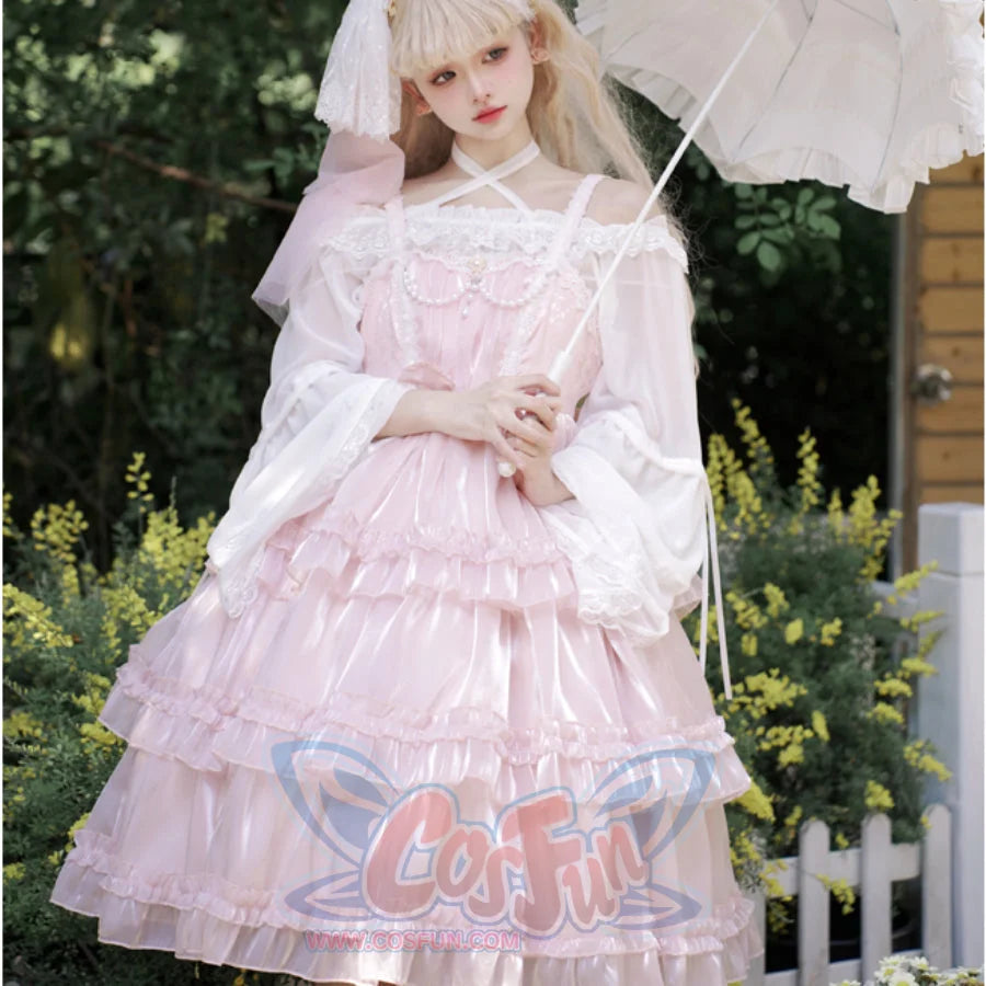 Lovely Lolita Three-Layered Cake Slip Dress S22827 Pink / S