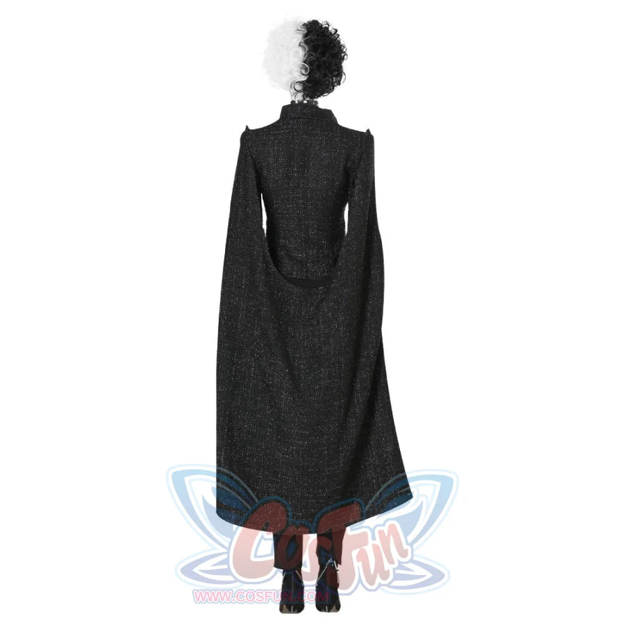 2021 Movie Cruella Estella De Vil Cosplay Black Costume C00526 Costumes
