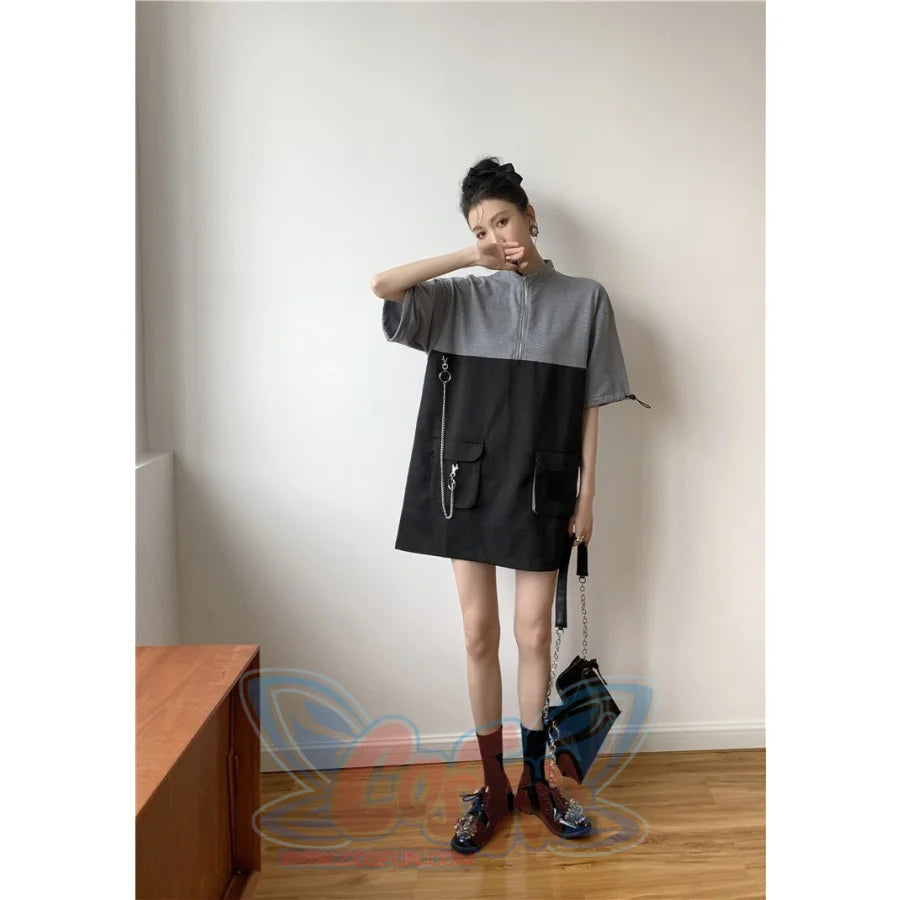2021 Retro Vintage Women Gothic Girls Punk Mini Dress High Waist  Suspender Skirt J30088 - cosfun