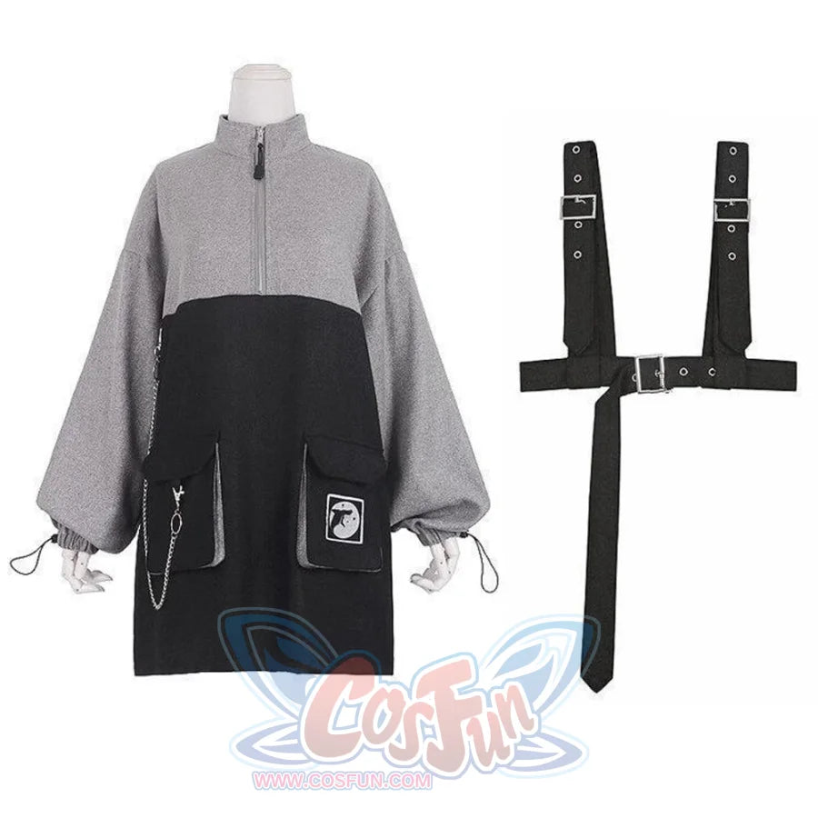 2021 Retro Vintage Women Gothic Girls Punk Mini Dress High Waist  Suspender Skirt J30088 - cosfun