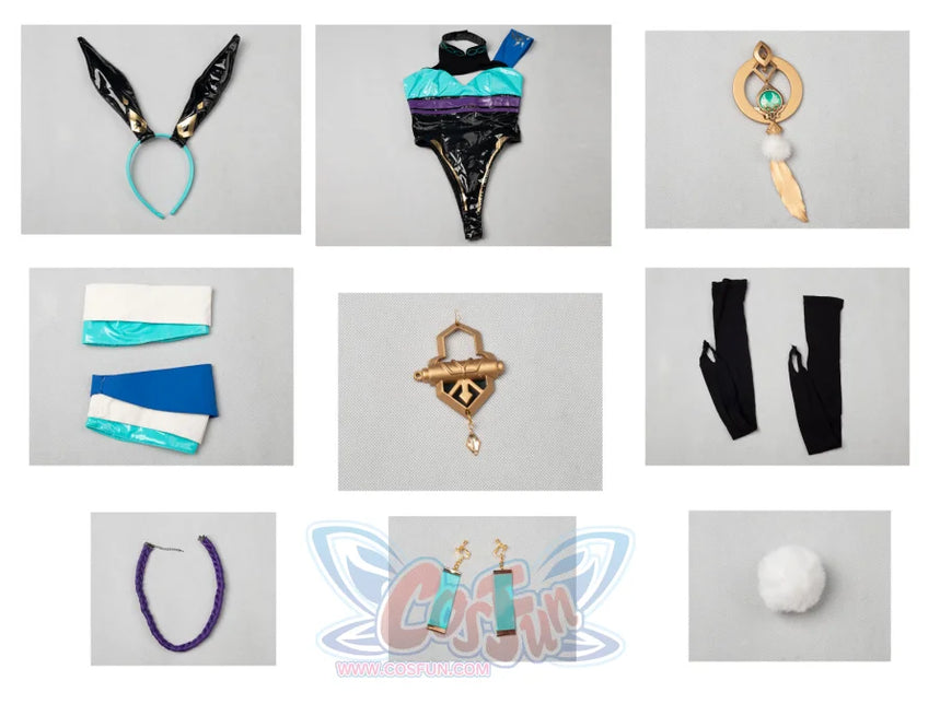 【Ready To Ship】Cosfun Gesnhin Impact Scaramouche Wanderer Derivative Bunny Girl Bodysuit