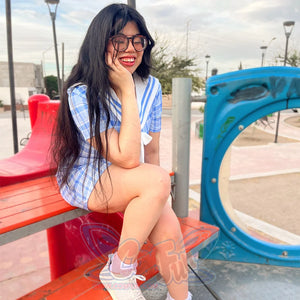 Plaid Sailor Collar Bowknot Dress J40165 - cosfun