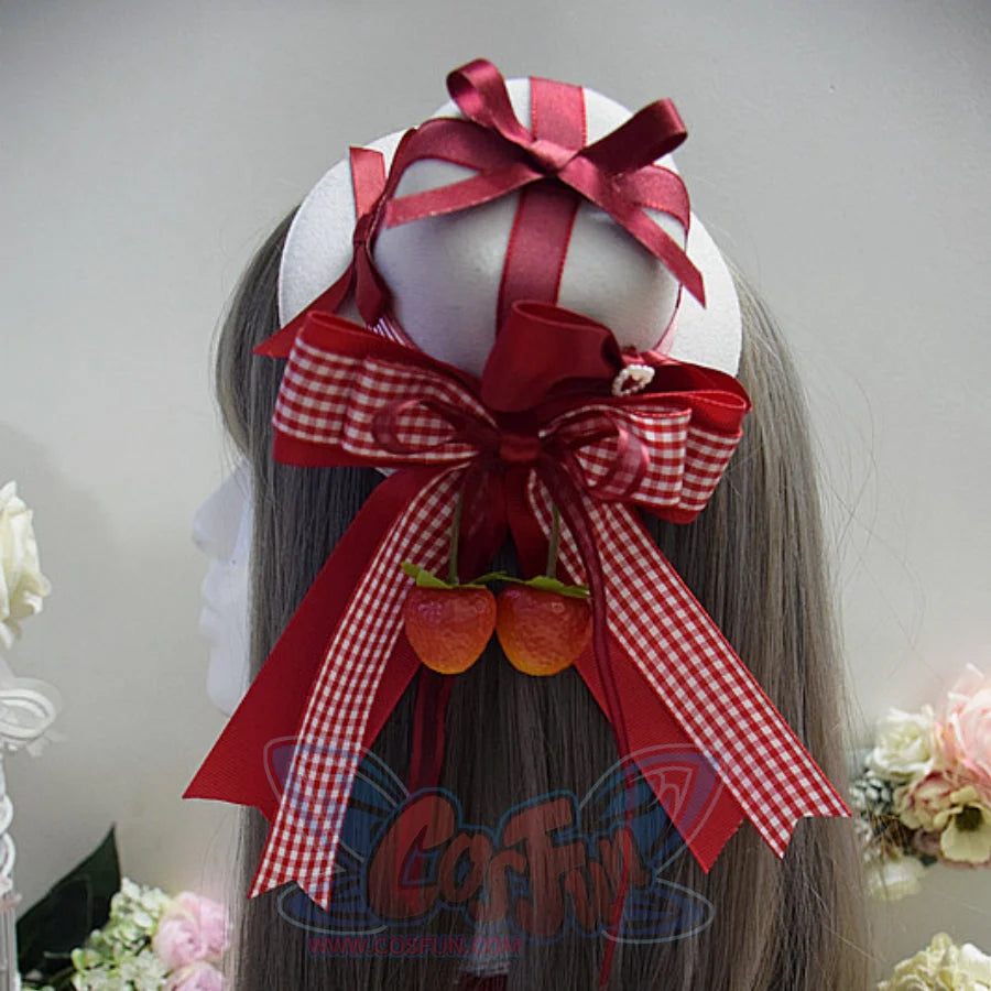 Sweet And Lovely Lolita Strawberry Straw Hat Sets Billycock