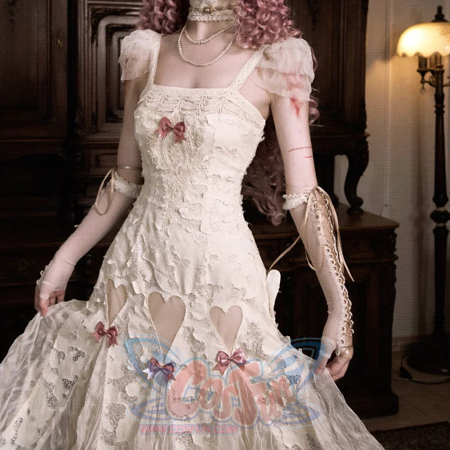 Rococo Duchess Heart Cutout Lace Bow Cami Dress