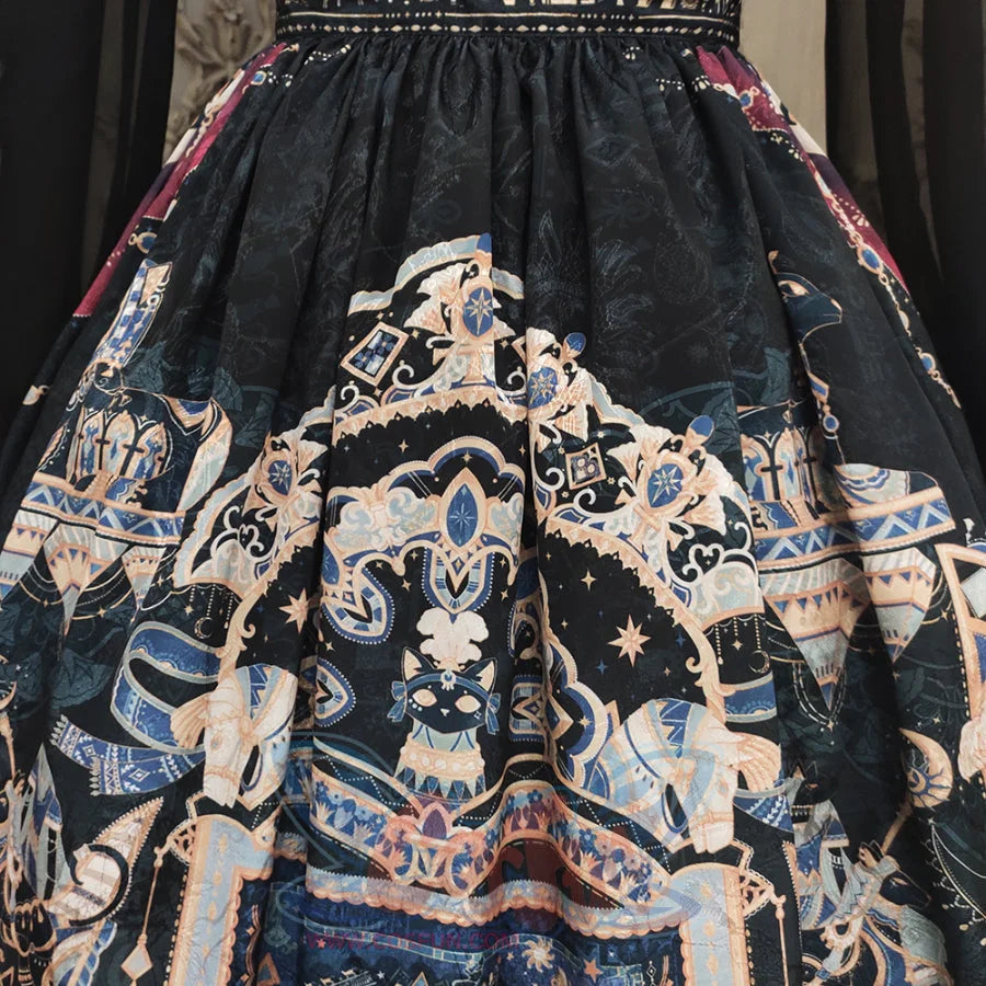 Egypt Style Simple Daily Lolita Printed Long Skirt