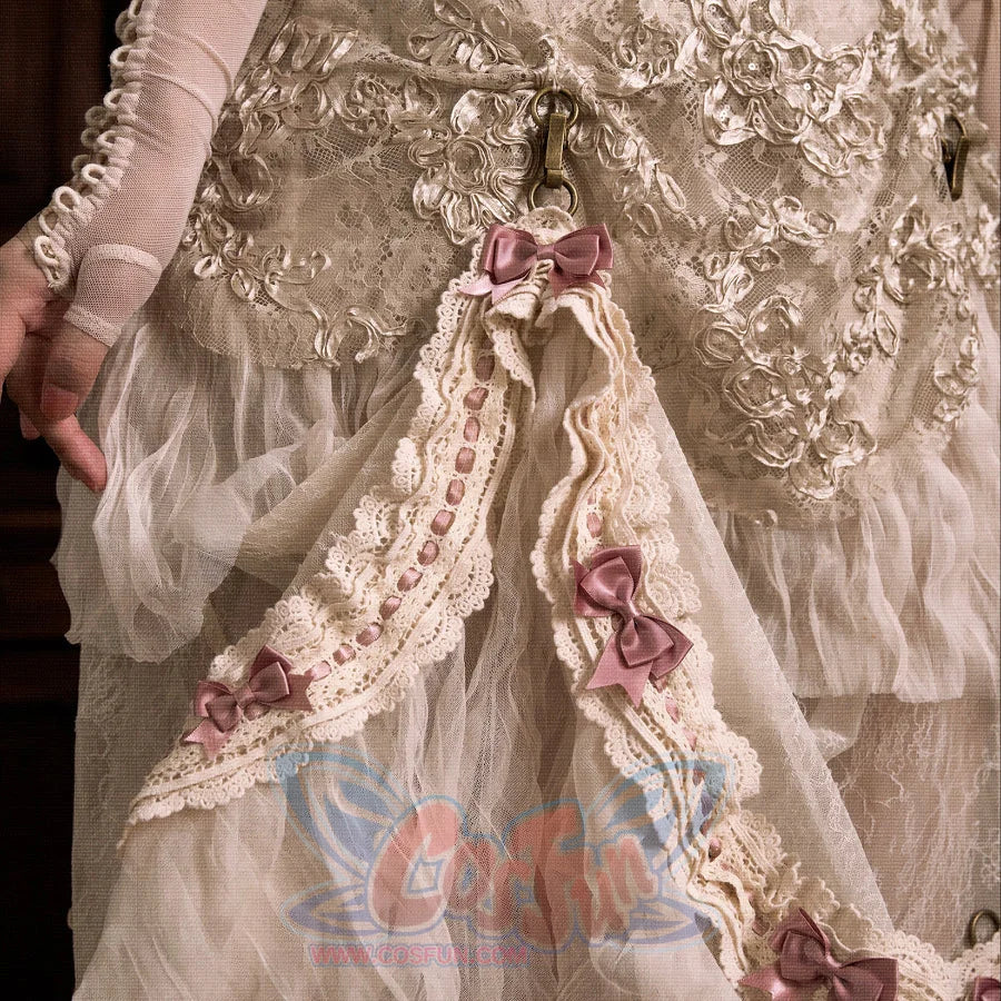 Rococo Duchess Summer Basil French Vintage Long Train Skirt