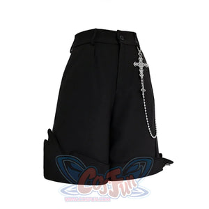 Vintage Little Prince Lolita Straight Irregular Shorts S22471 Black / S