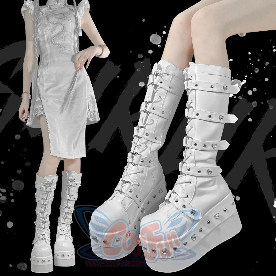 Original Spice Girl Lolita Round Toe Thick Soled Boots