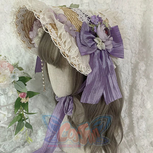 Elegant and Classic Lolita Flowers Straw Hat - cosfun