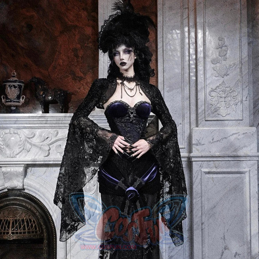 Elegy Day Gothic Shimmer Velvet Bustier Corset Top