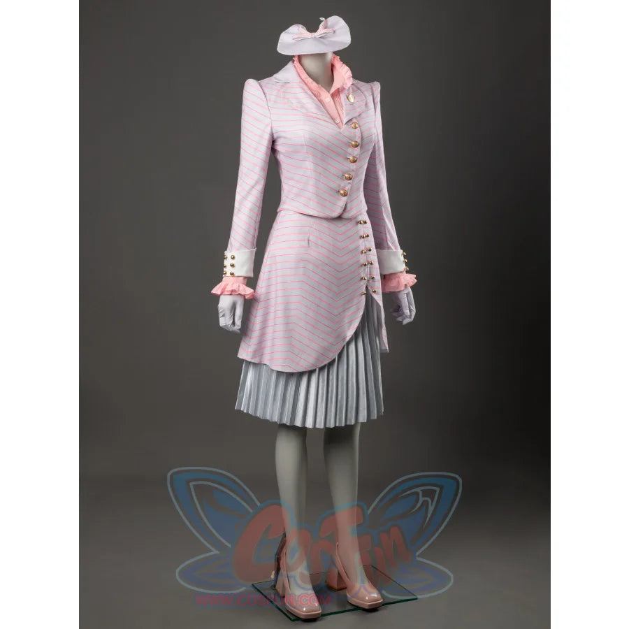 Witch Cosplay Costume Pink and White Striped Fashion Suit Pleated Skirt BST0091 Costumes