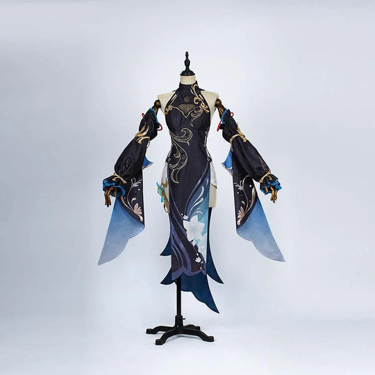 Genshin Impact Shenhe Cosplay Costume Frostflower Dew Outfit N08797 A Costumes