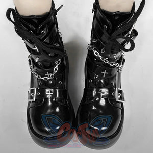 Original Spice Girl Lolita Round Toe Short Boots S22657 - cosfun