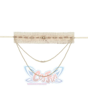 Rococo Duchess Fishbone Corset Rococo Waist Cincher Top Lace Beaded Necklace（One Size） / S