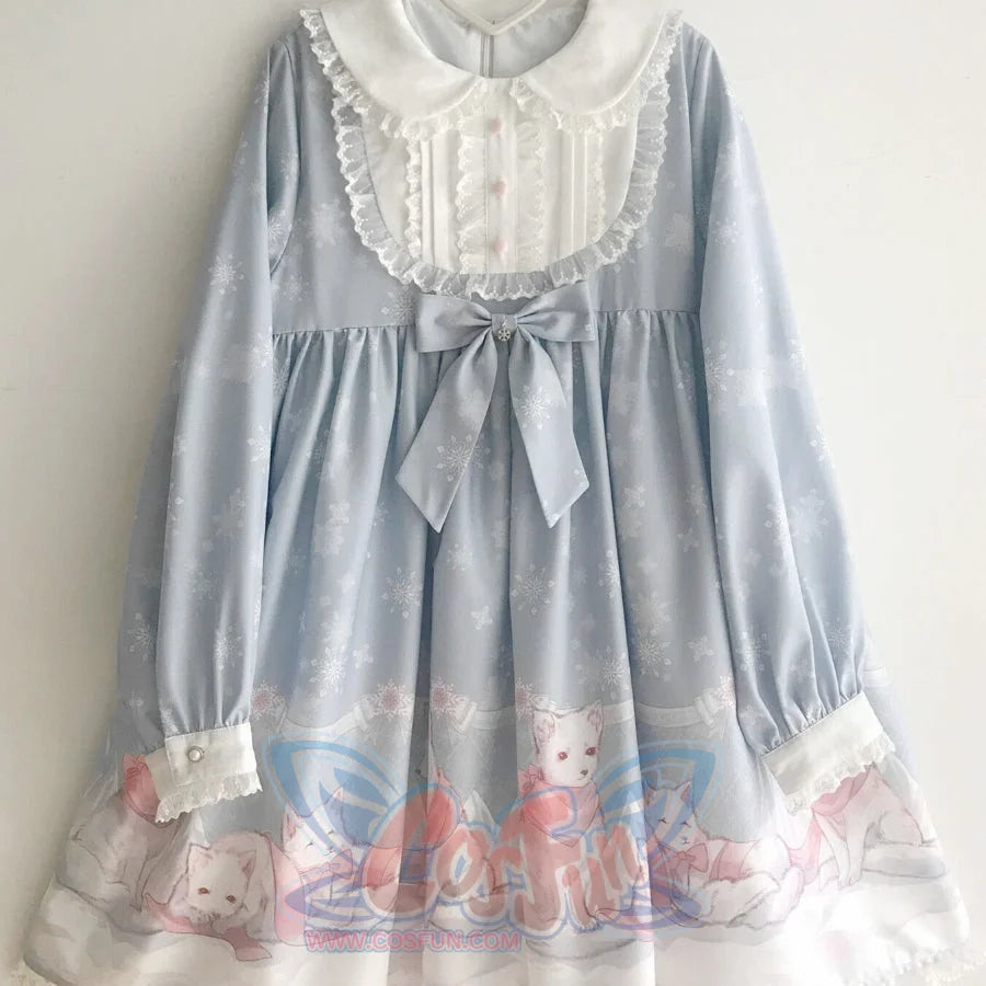 Snow Fox Lolita Long Sleeve Dress