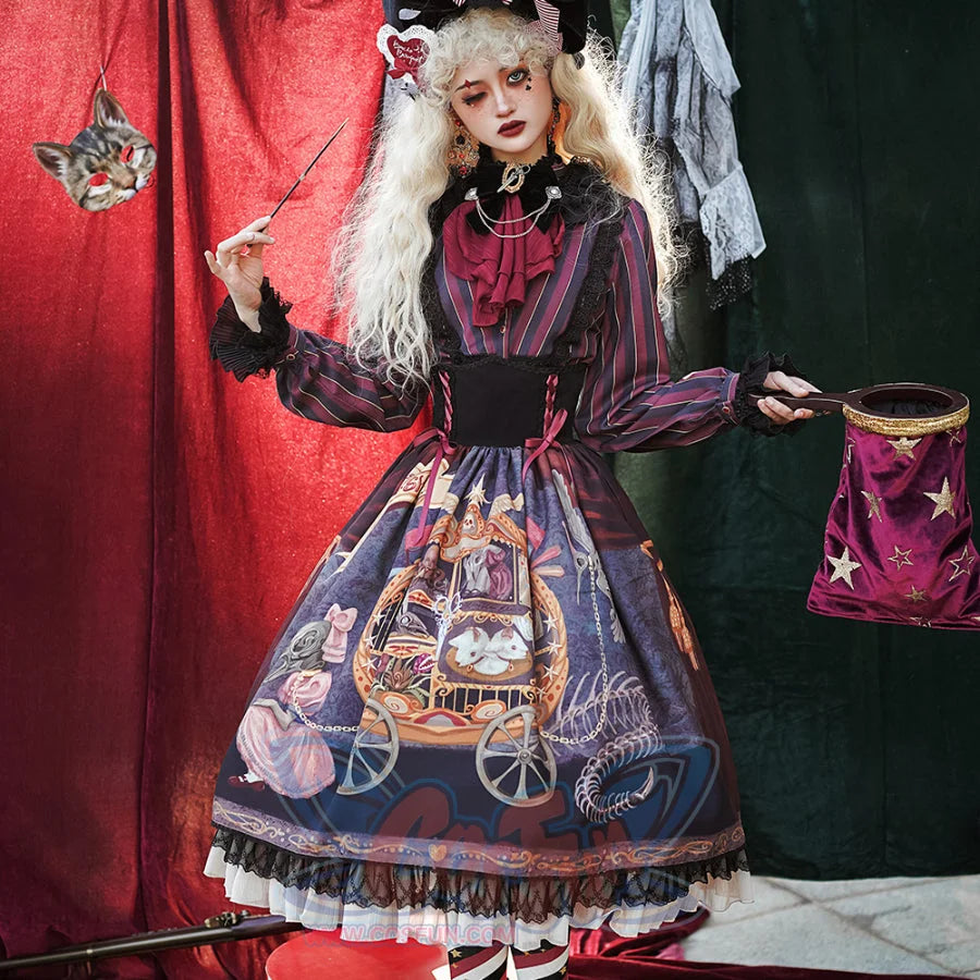 Gorgeous Gothic Lolita Drawstring Slim Skirt - cosfun