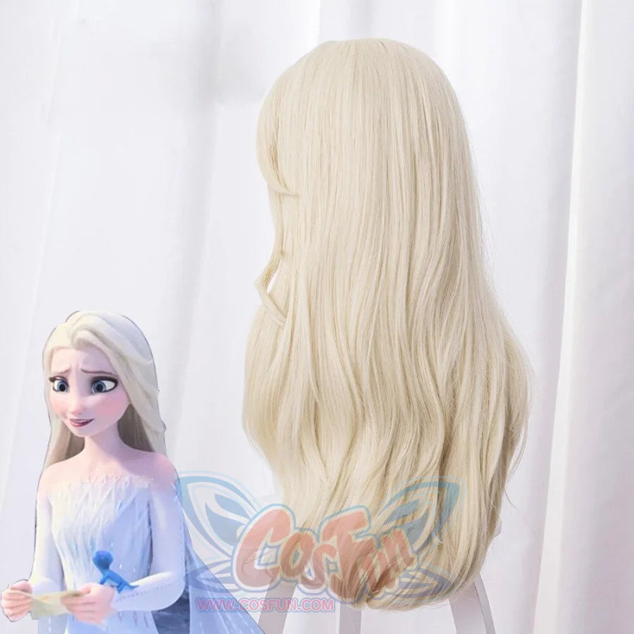 2Nd Movie Snow Ice Queen Elsa Cosplay Wigs Long Blond Wavy Hairs Mp006058