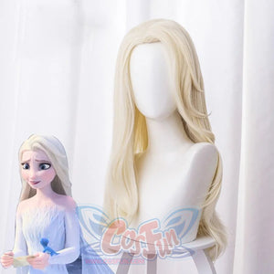 2Nd Movie Snow Ice Queen Elsa Cosplay Wigs Long Blond Wavy Hairs Mp006058