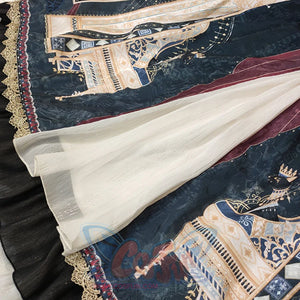 Egypt Style Gorgeous Side Opening Lolita Printed Skirt - cosfun