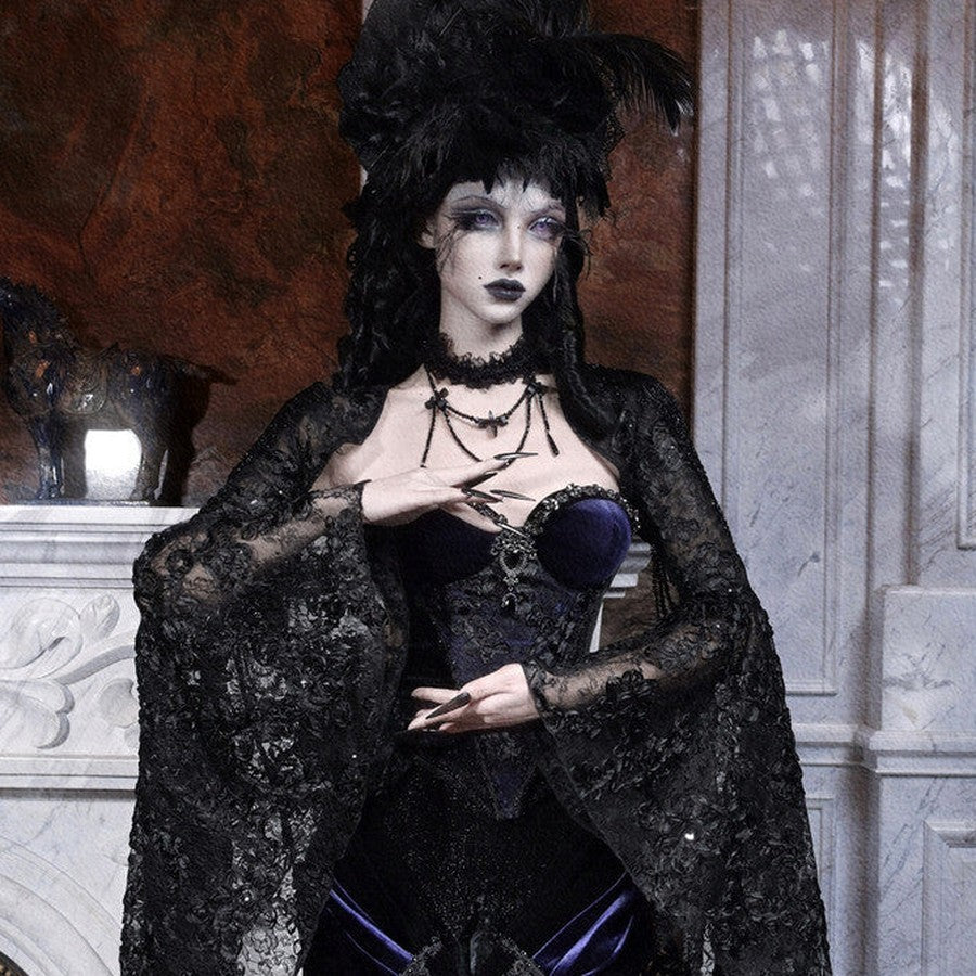 Elegy Day Gothic Shimmer Velvet Bustier Corset Top