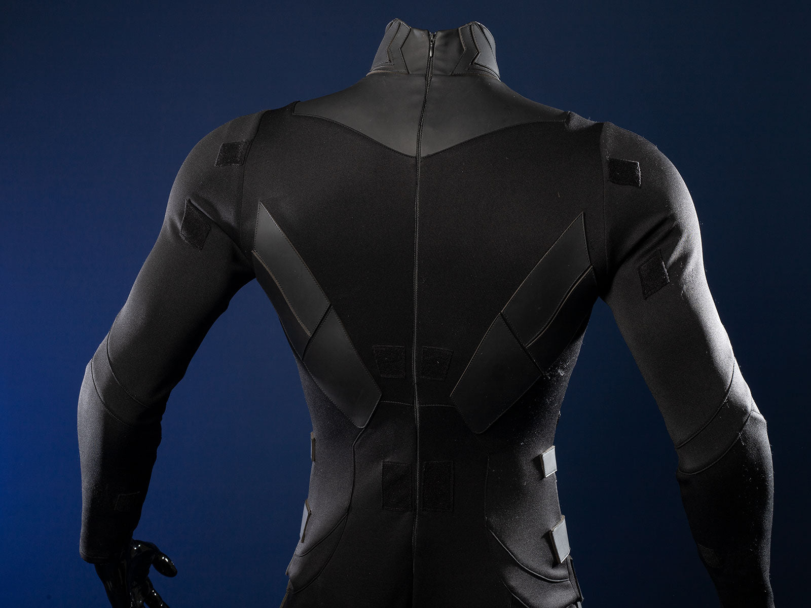 Nightwing cosplay costume - Full back view showing black suit
