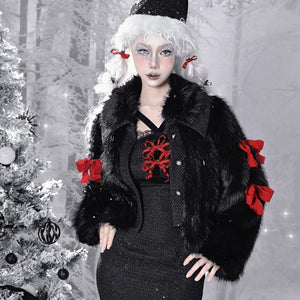 Winter Gothic Thickened Woolen Leather Fur Coat One Size