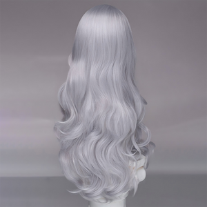 Game Rivals Felicia Hardy Cosplay Wig Long Silver White Wavy Hair N10038