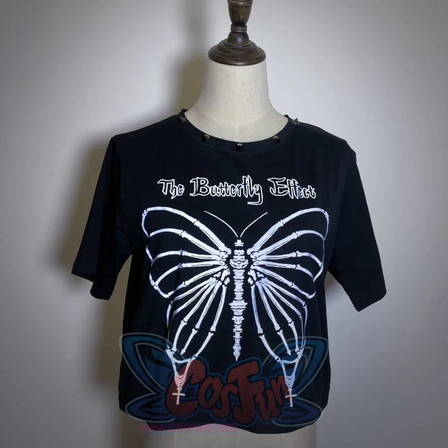 Original Light Reflecting Butterfly and Inverse Cross T-shirt Butterfly / One Size