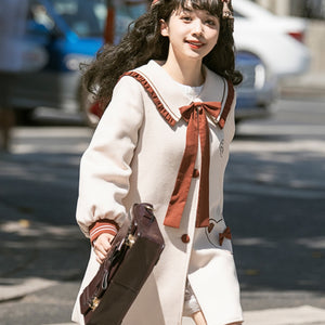 Japanese College Style Vintage Lolita Woolen Coat